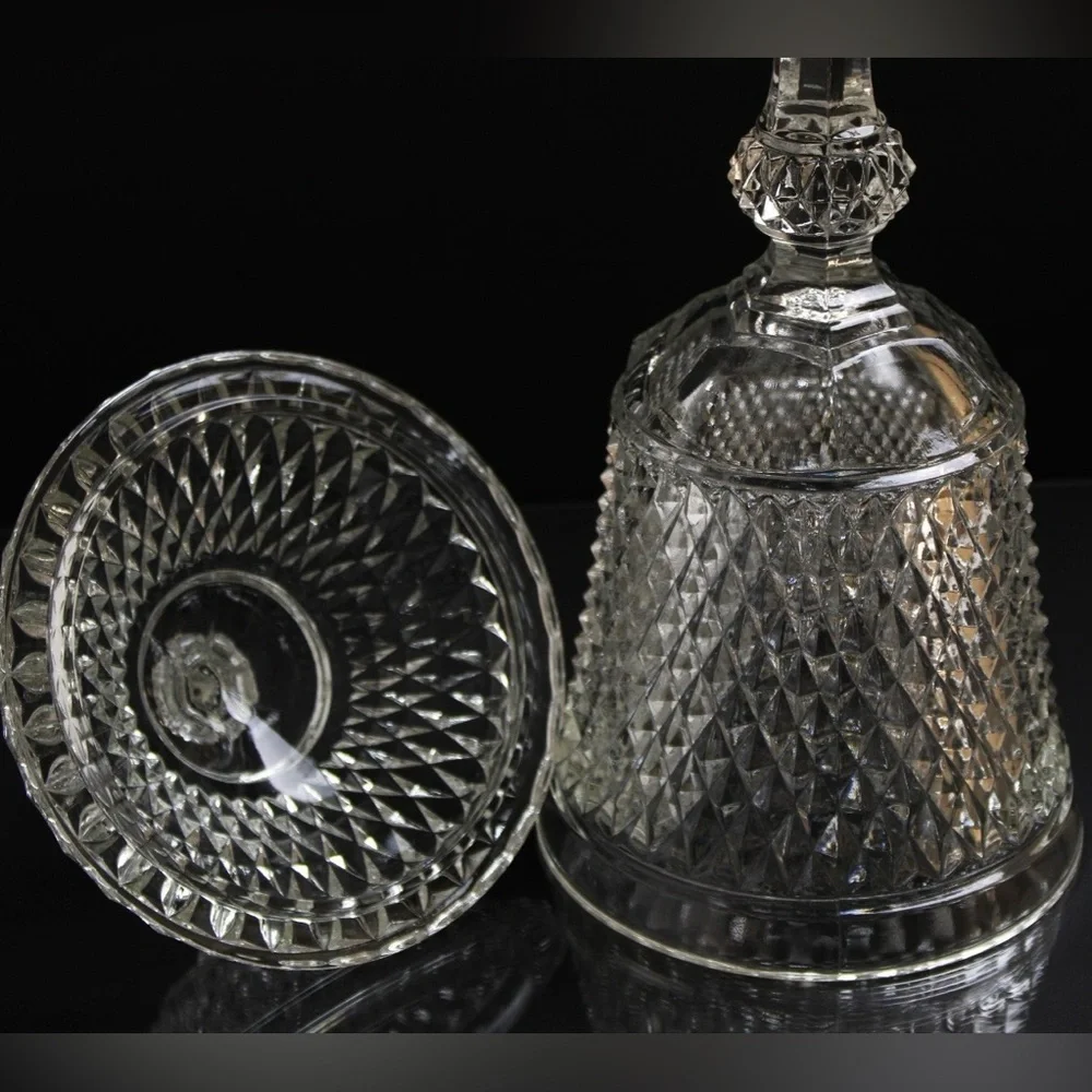 ✨Indiana Glass Diamond Point Apothecary Jar, Pedestal Candy Dish, Chalice - Picture 11 of 12